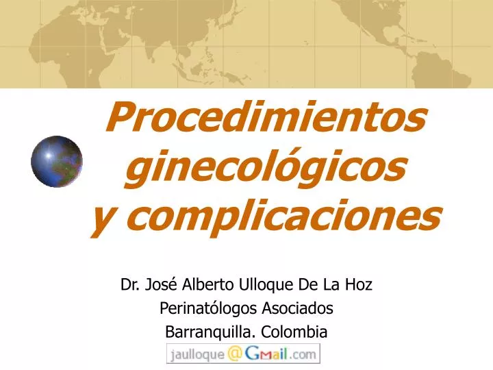 procedimientos ginecol gicos y complicaciones