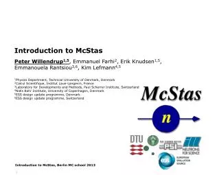 introduction to mcstas