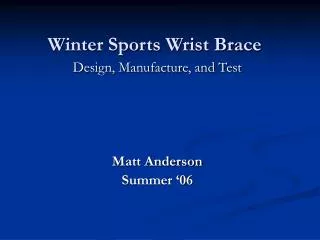 Winter Sports Wrist Brace