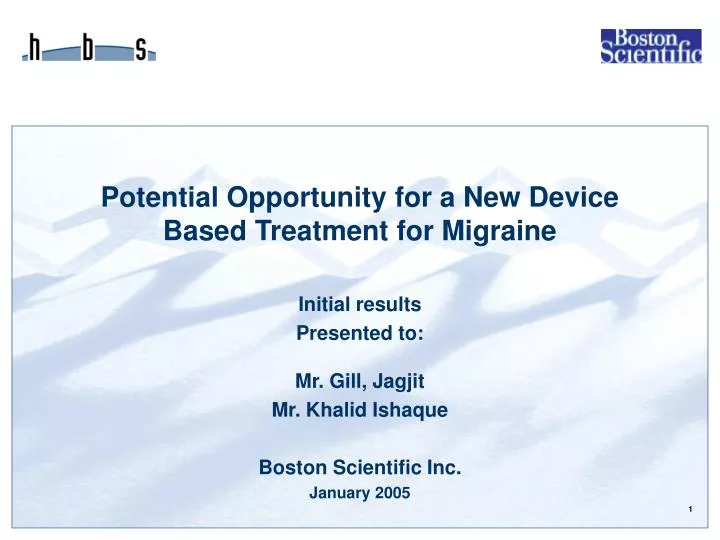 potential opportunity for a new device based treatment for migraine