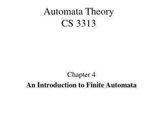 automata theory cs 3313