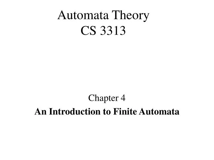 automata theory cs 3313