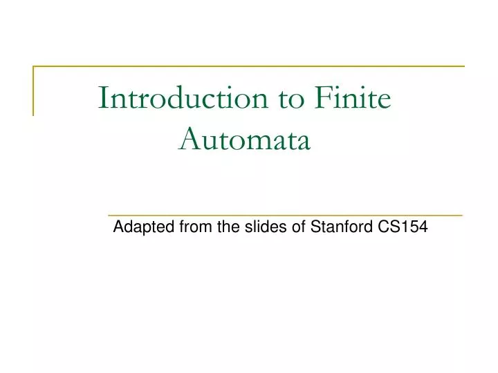 introduction to finite automata