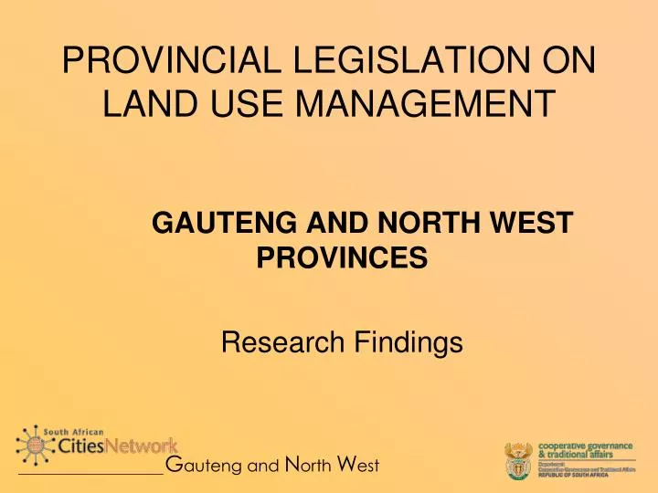 provincial legislation on land use management