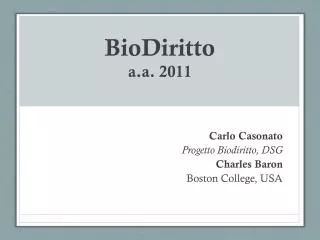 BioDiritto a.a . 2011
