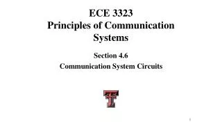 ECE 3323 Principles of Communication Systems