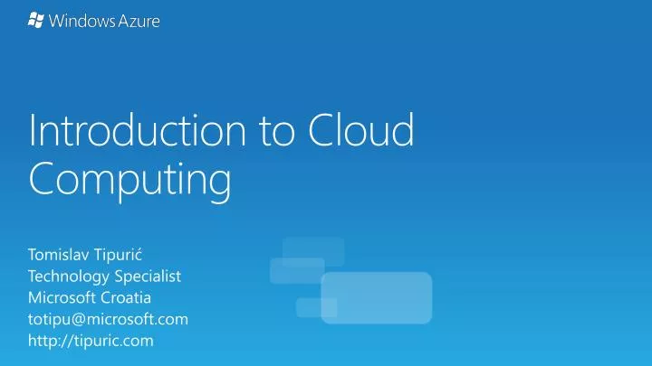 introduction to cloud computing