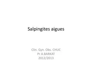 salpingites aigues