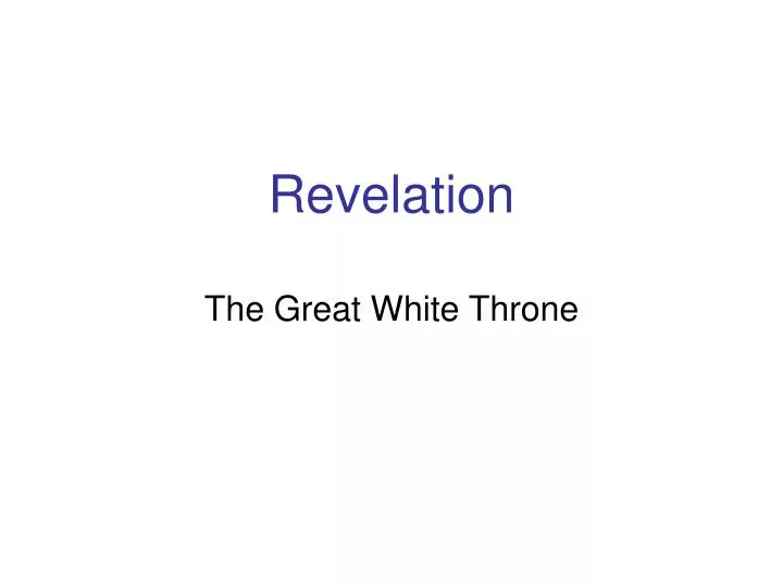revelation the great white throne