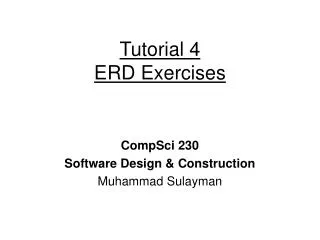 Tutorial 4 ERD Exercises