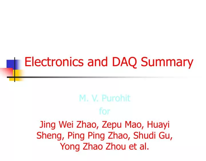 electronics and daq summary