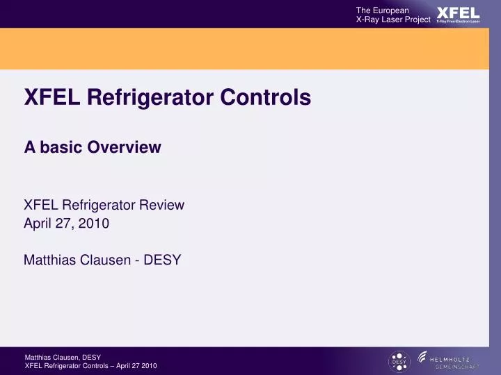 xfel refrigerator controls a basic overview