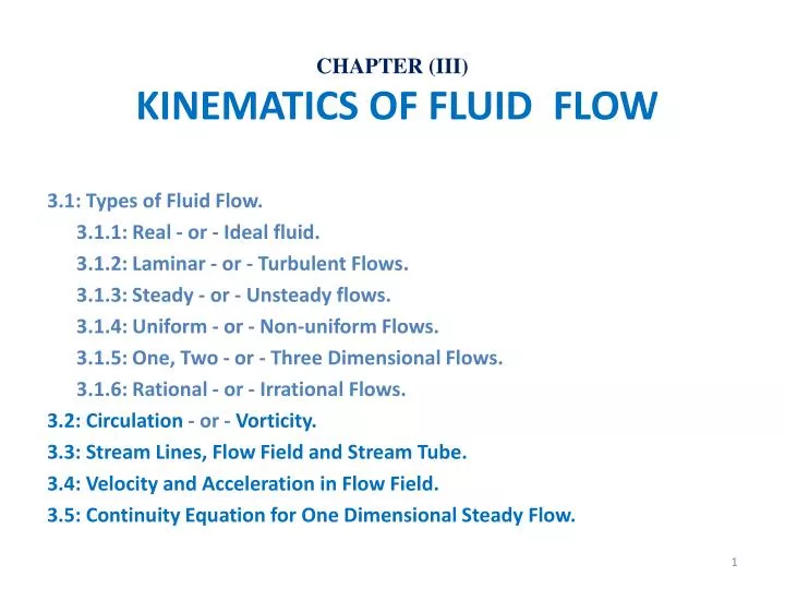 chapter iii kinematics of fluid flow