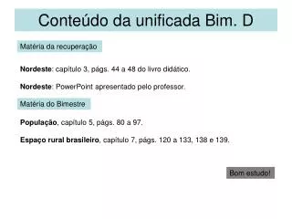 conte do da unificada bim d