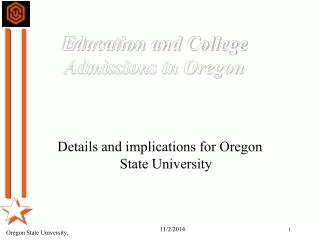 Education and College Admissions in Oregon