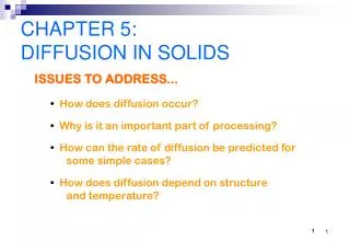 CHAPTER 5: DIFFUSION IN SOLIDS