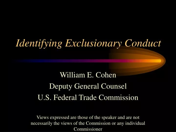 identifying exclusionary conduct