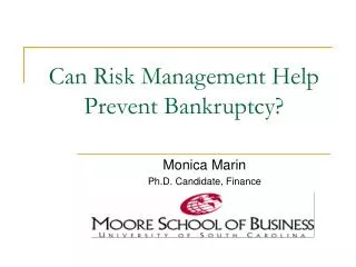 Can Risk Management Help Prevent Bankruptcy?