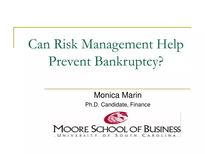 can risk management help prevent bankruptcy