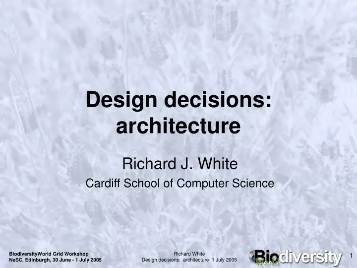 design decisions architecture