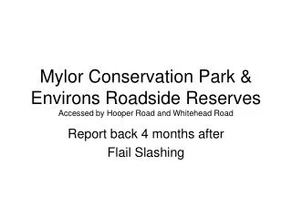 Mylor Conservation Park &amp; Environs Roadside Reserves Accessed by Hooper Road and Whitehead Road
