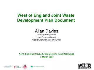 West of England Joint Waste Development Plan Document