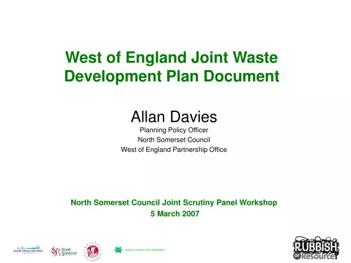 west of england joint waste development plan document