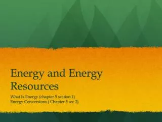 energy and energy resources