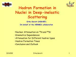 Hadron Formation in Nuclei in Deep-inelastic Scattering