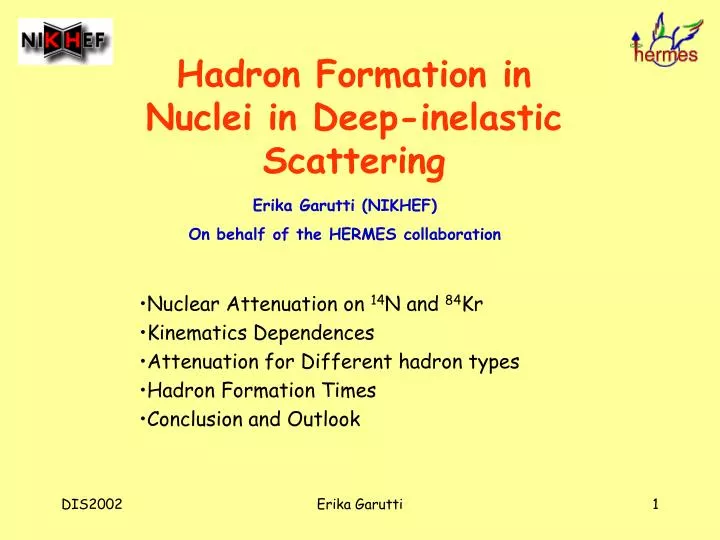 hadron formation in nuclei in deep inelastic scattering