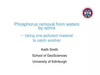 Phosphorus removal from waters by ochre -- Using one pollutant material to catch another
