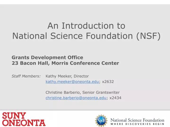 an introduction to national science foundation nsf