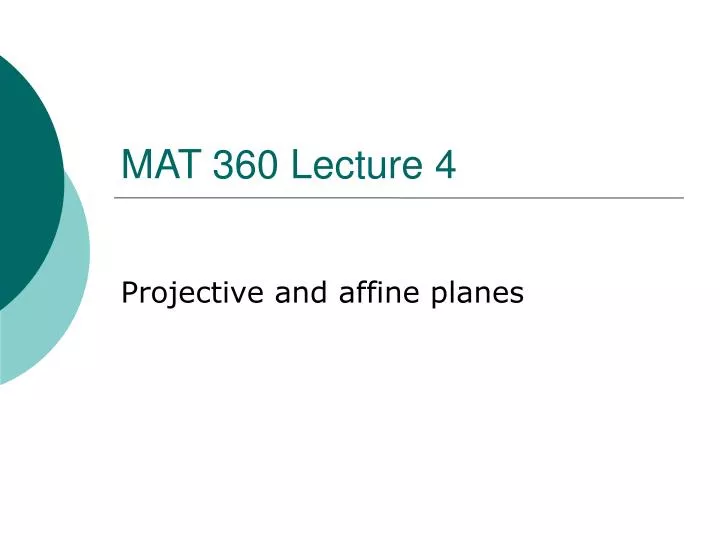 mat 360 lecture 4