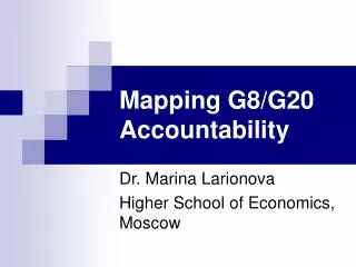 Mapping G8/G20 Accountability
