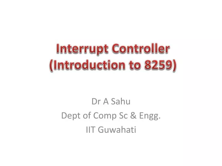 interrupt controller introduction to 8259