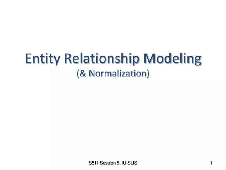 entity relationship modeling normalization