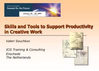 Skills and Tools to Support Productivity in Creative Work
