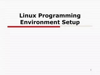 Linux Programming Environment Setup