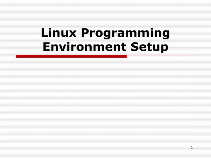 linux programming environment setup