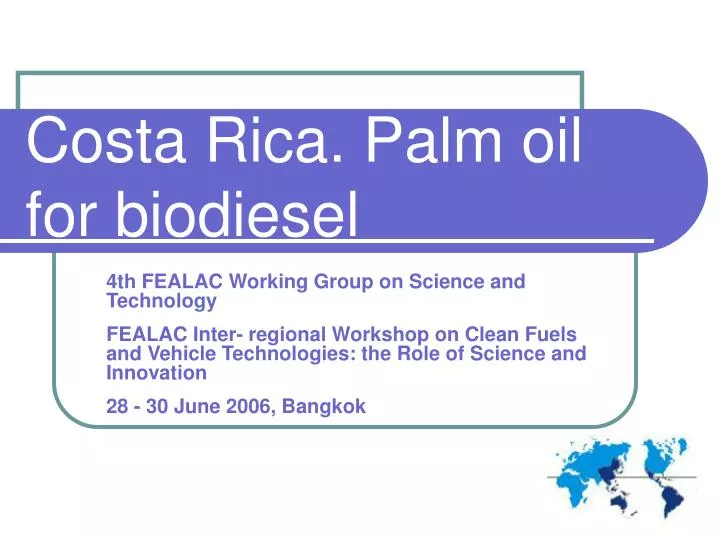 costa rica palm oil for biodiesel