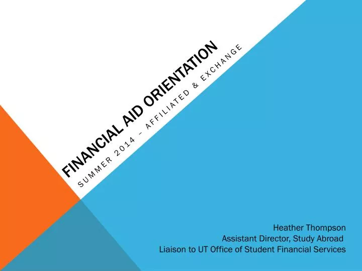 financial aid orientation