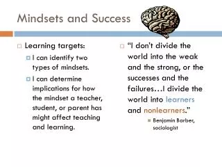 Mindsets and Success