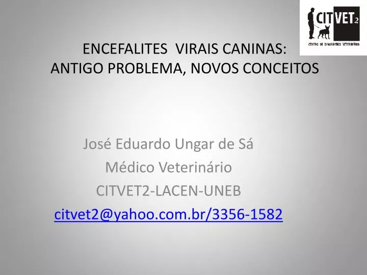 encefalites virais caninas antigo problema novos conceitos