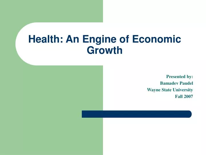 health an engine of economic growth