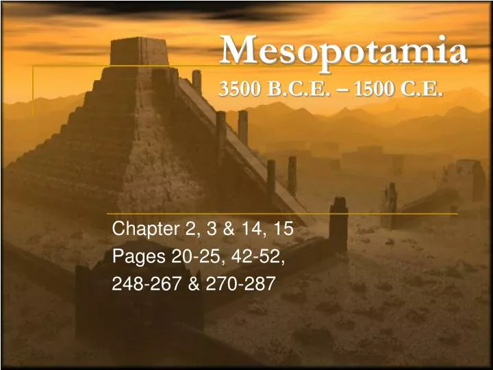 mesopotamia 3500 b c e 1500 c e