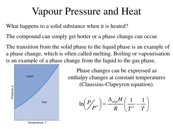 vapour pressure and heat