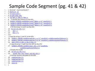 Sample Code Segment (pg. 41 &amp; 42)