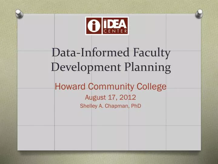 data informed faculty development planning
