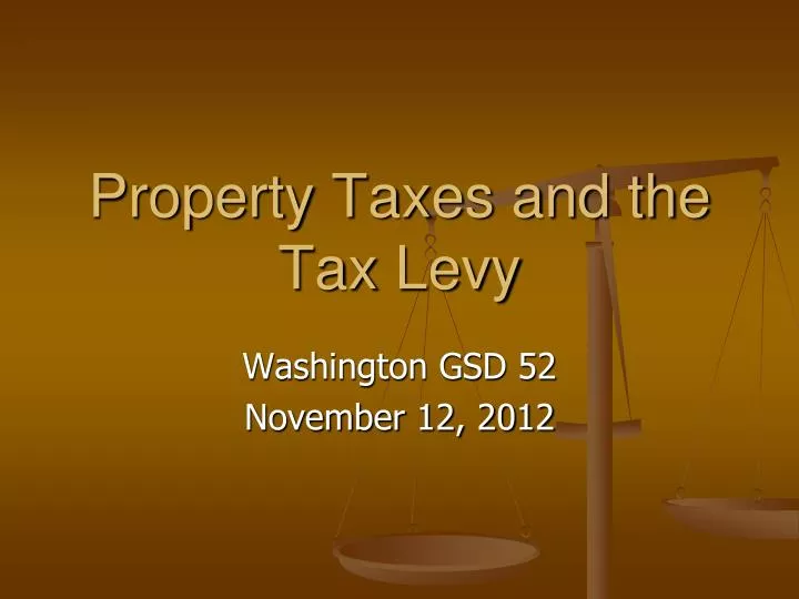 property taxes and the tax levy