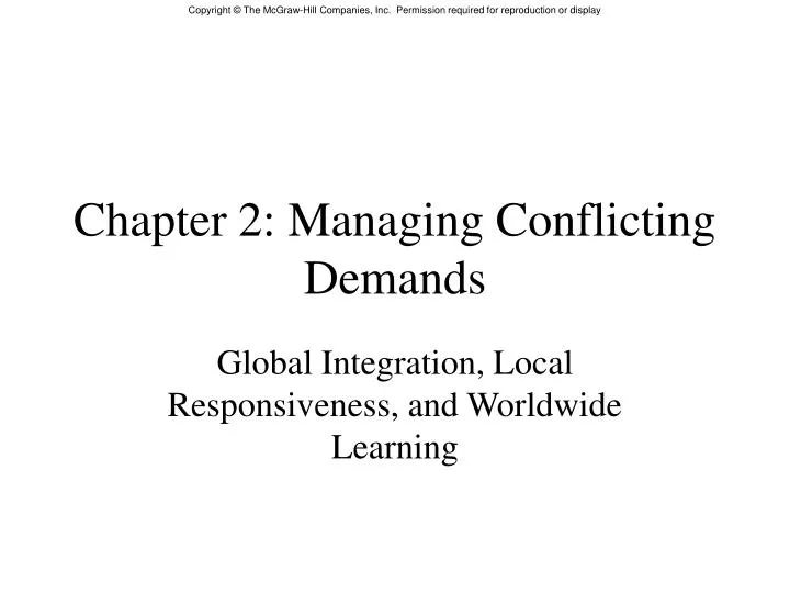 chapter 2 managing conflicting demands